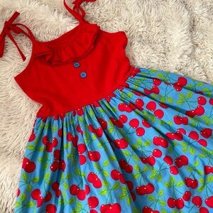 Eleanor Rose Red and Blue Cherry Dress